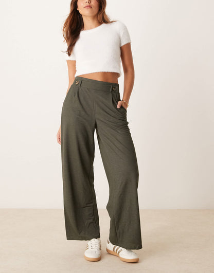 High Waisted Wide Leg Trousers