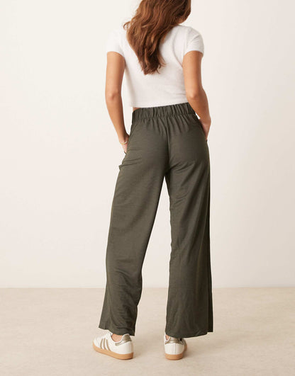 High Waisted Wide Leg Trousers