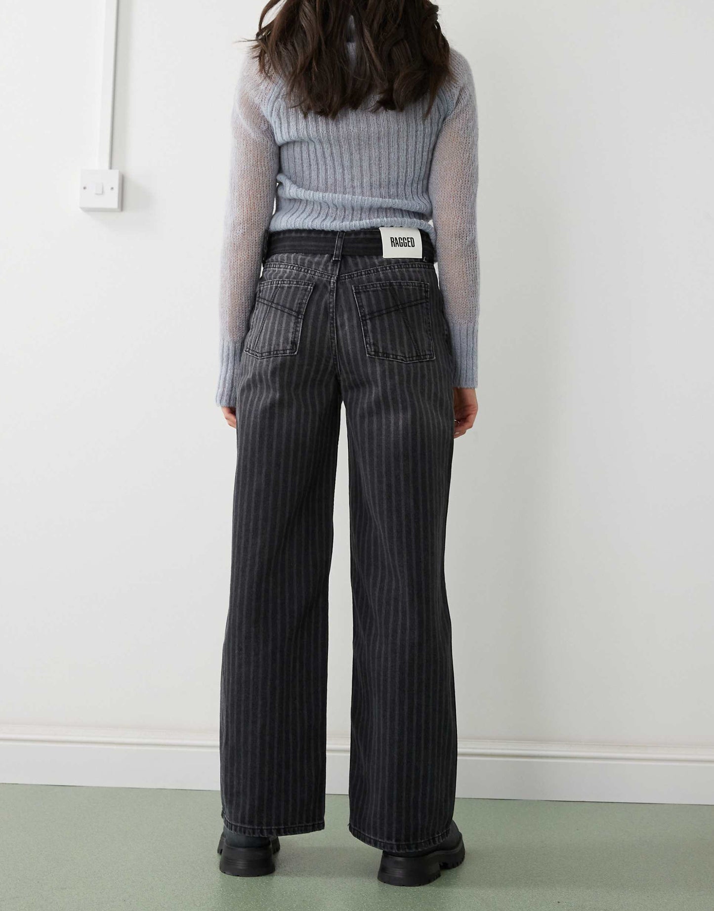 Laser Pinstripe Release Jean With Belt