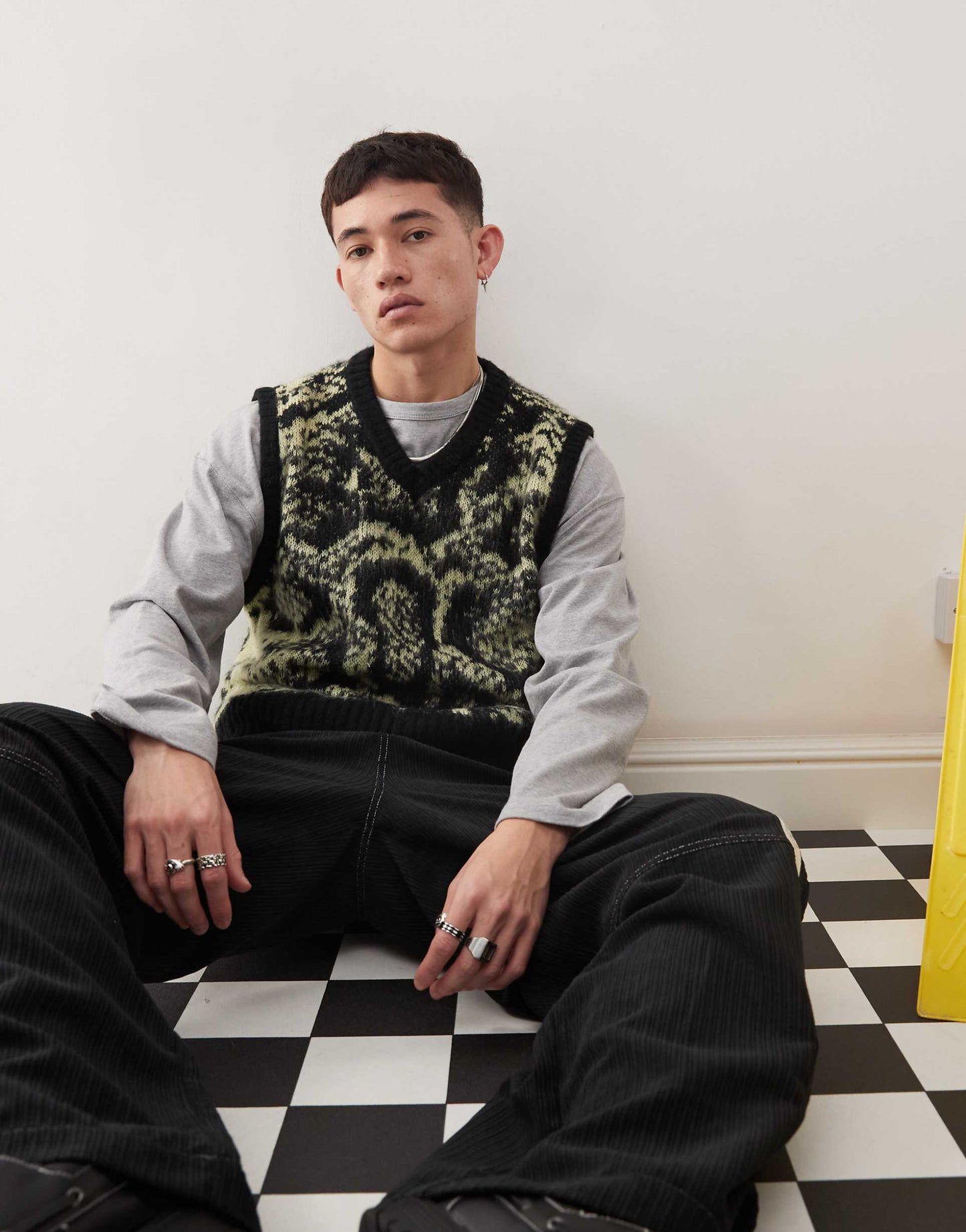 Ecru Brushed Knitted Vest