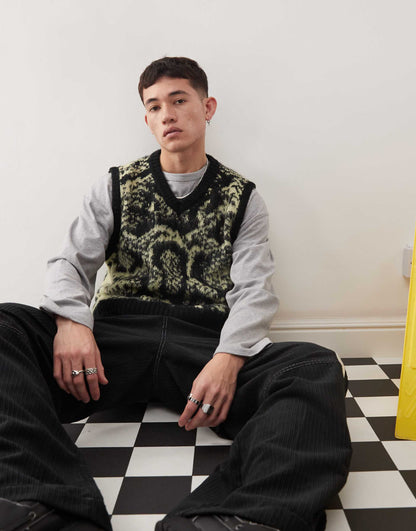 Ecru Brushed Knitted Vest