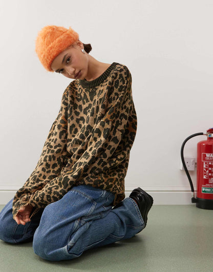 Oversized Knitted Jumper With Distressing