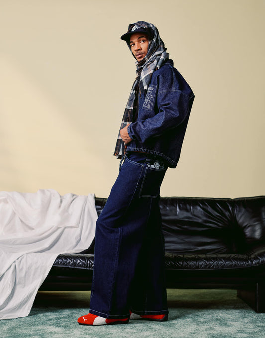 Co-Ord Super Baggy Jeans With Embroidery Detail