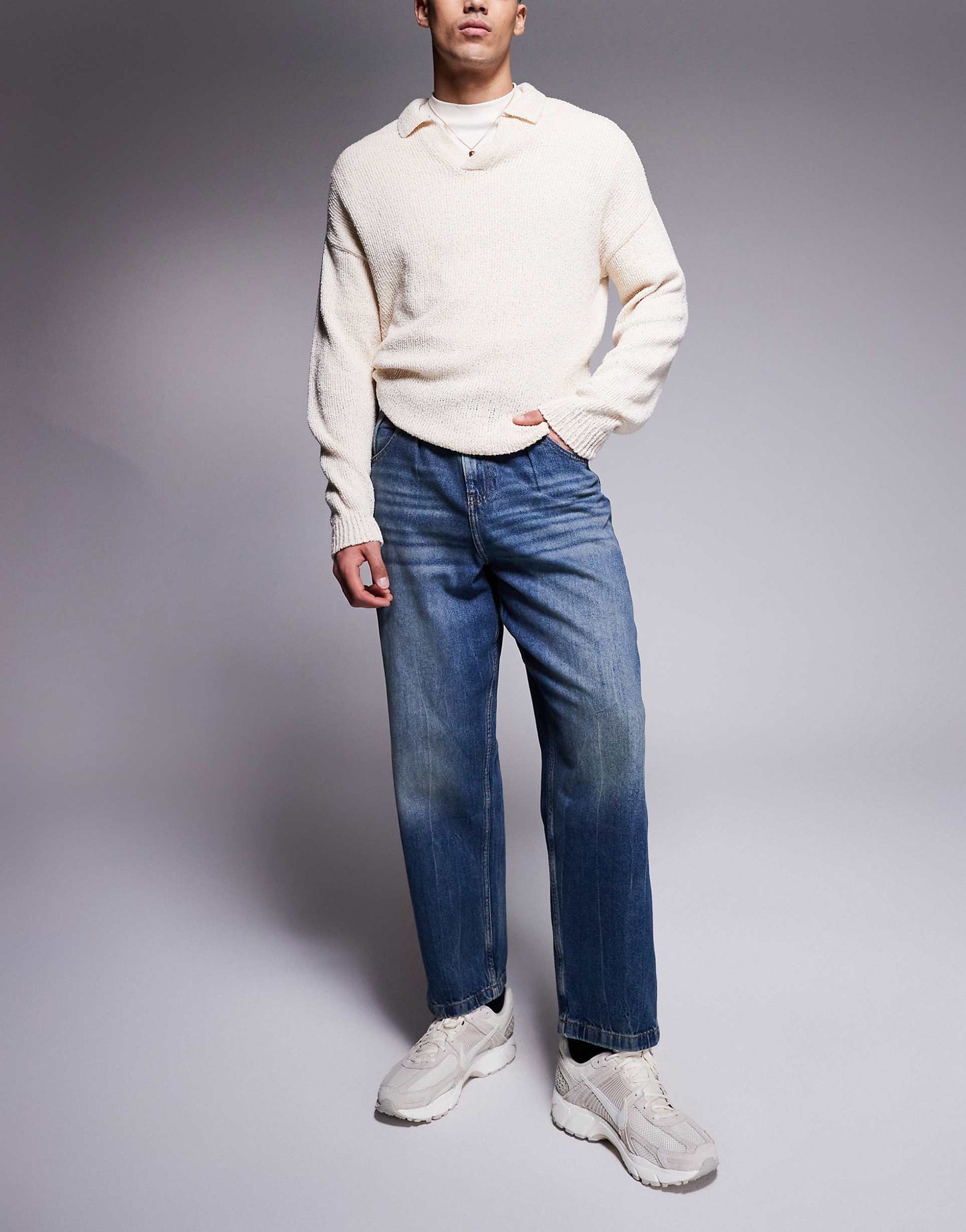 Balloon Fit Jeans With Vintage Tint