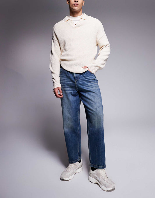 Balloon Fit Jeans With Vintage Tint