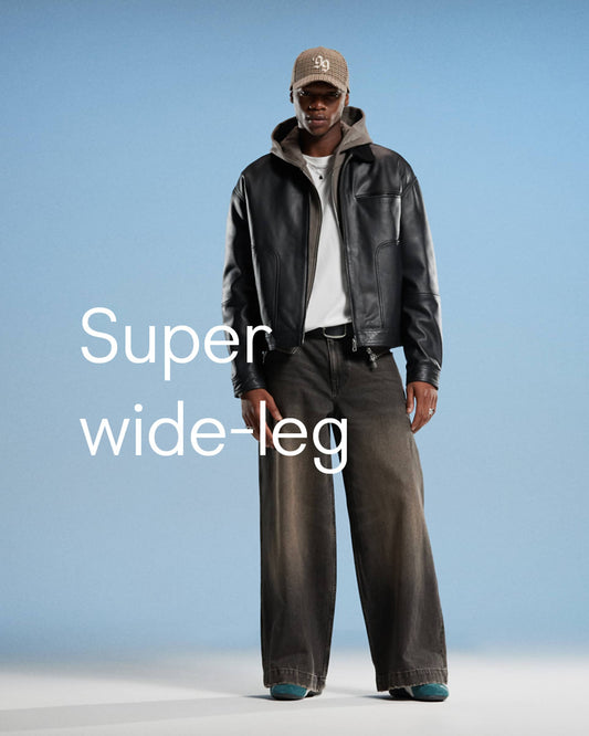 Super Wide Leg Jeans With Brown Tint