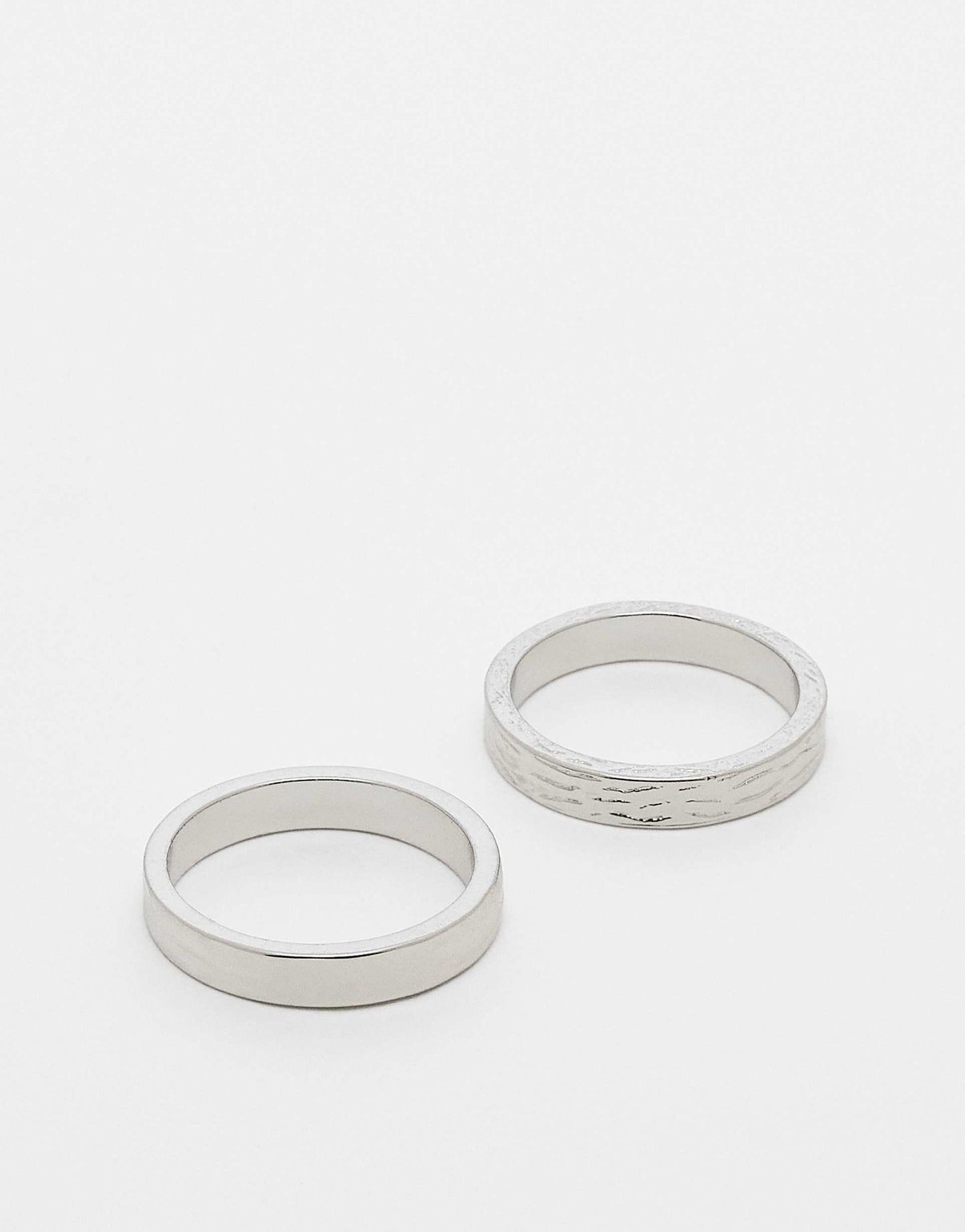 2 Pack Band Ring Set With Texture