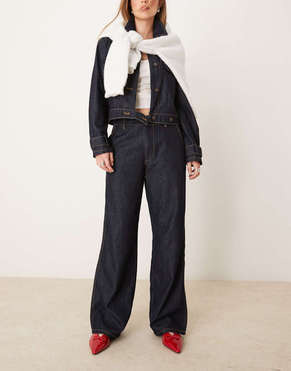 High Waist Wide Leg Jeans Co-Ord