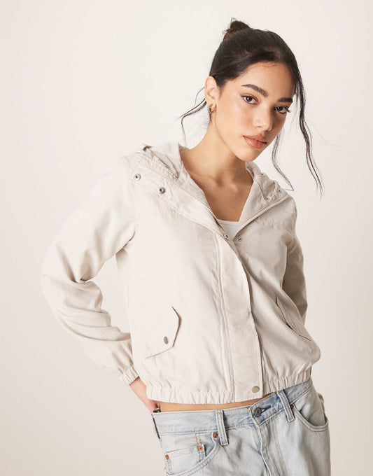 Hooded Lightweight Cropped Jacket