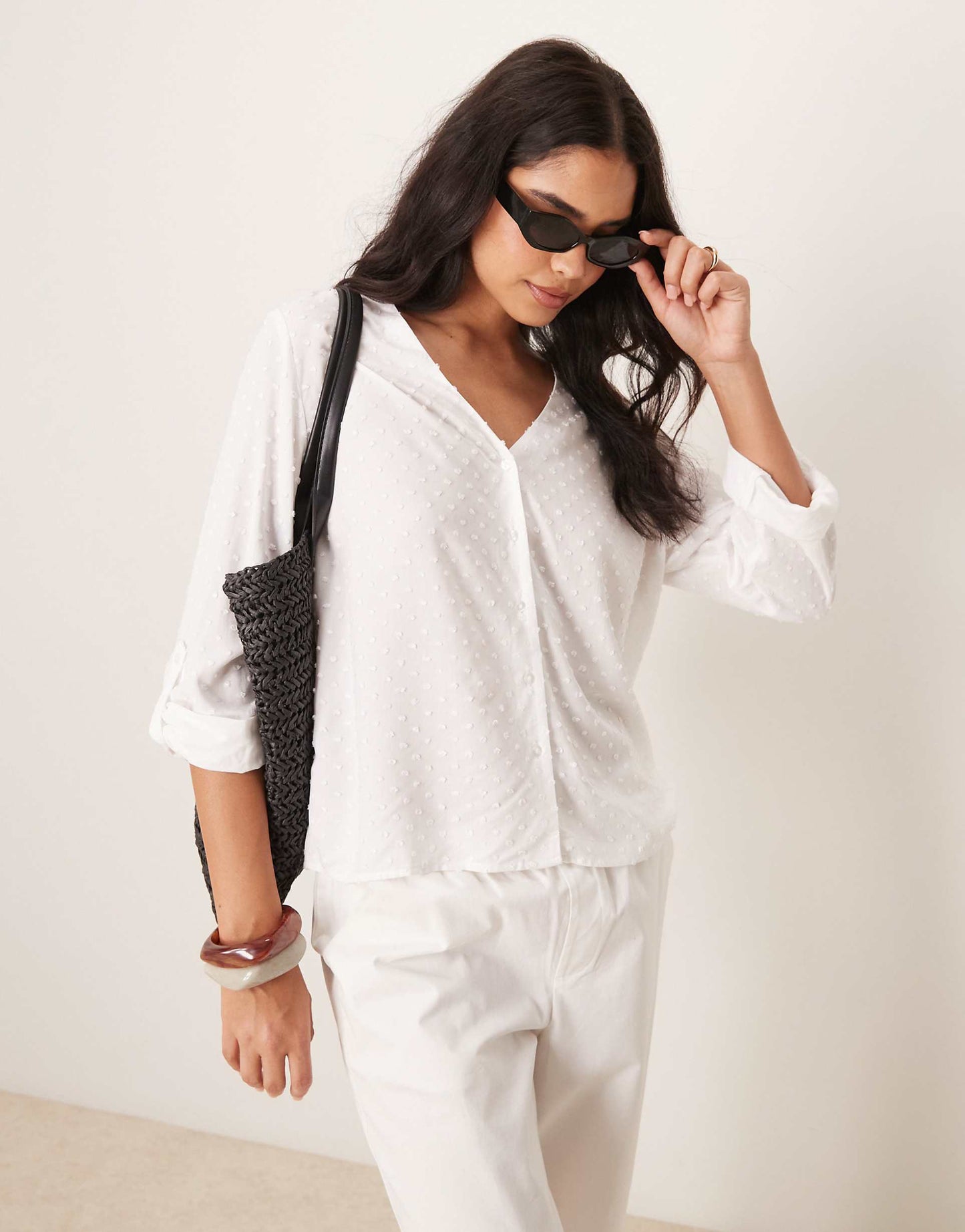 Loose Fit Blouse With Textured Details