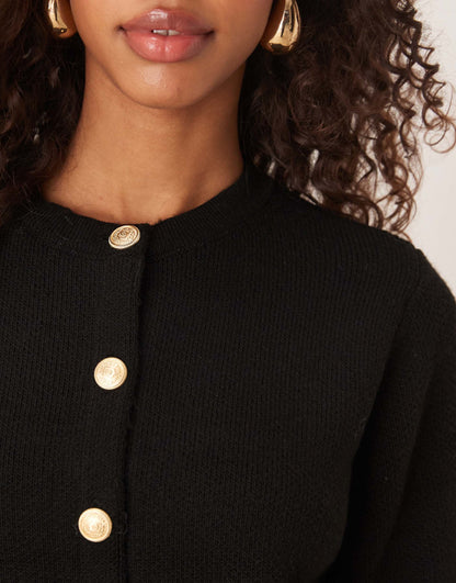 O-Neck Button Cardigan