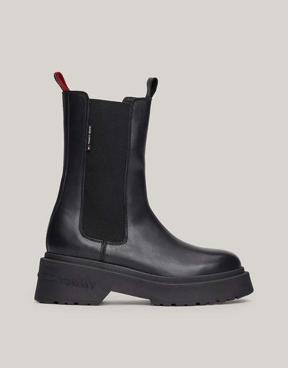 Leather Cleat Mid Chelsea Boots