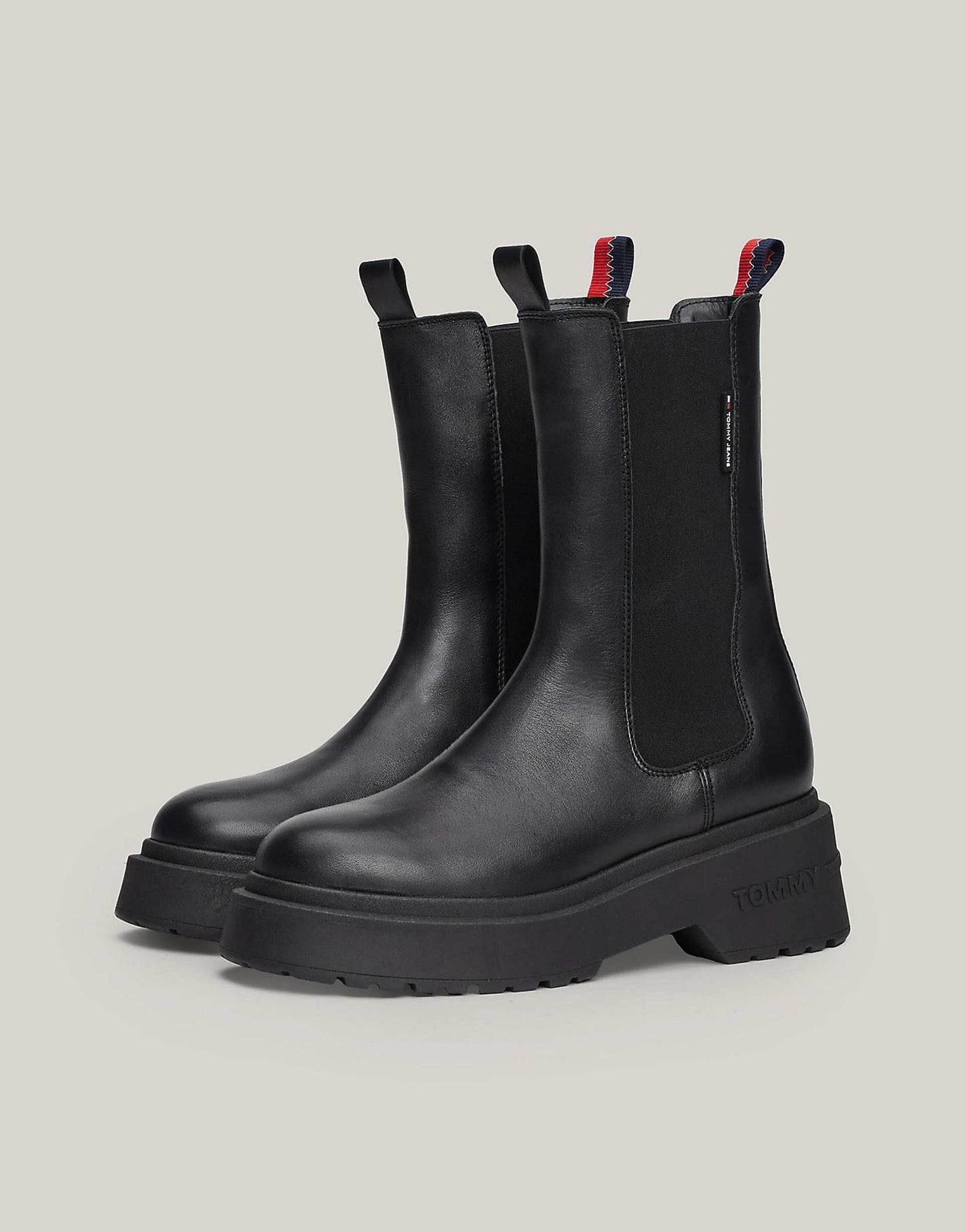 Leather Cleat Mid Chelsea Boots
