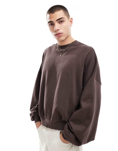 Extreme Oversized Sweatshirt With Floral Back Print