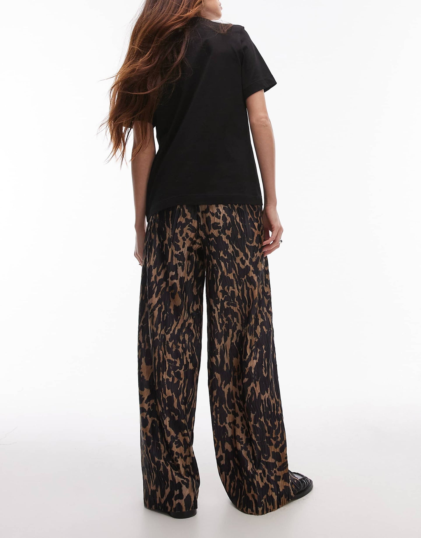 Smudge Leopard Plisse Trouser