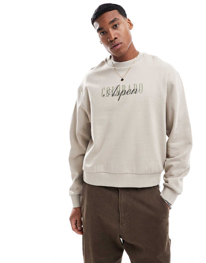 Boxy Oversized Sweatshirt With Front Print