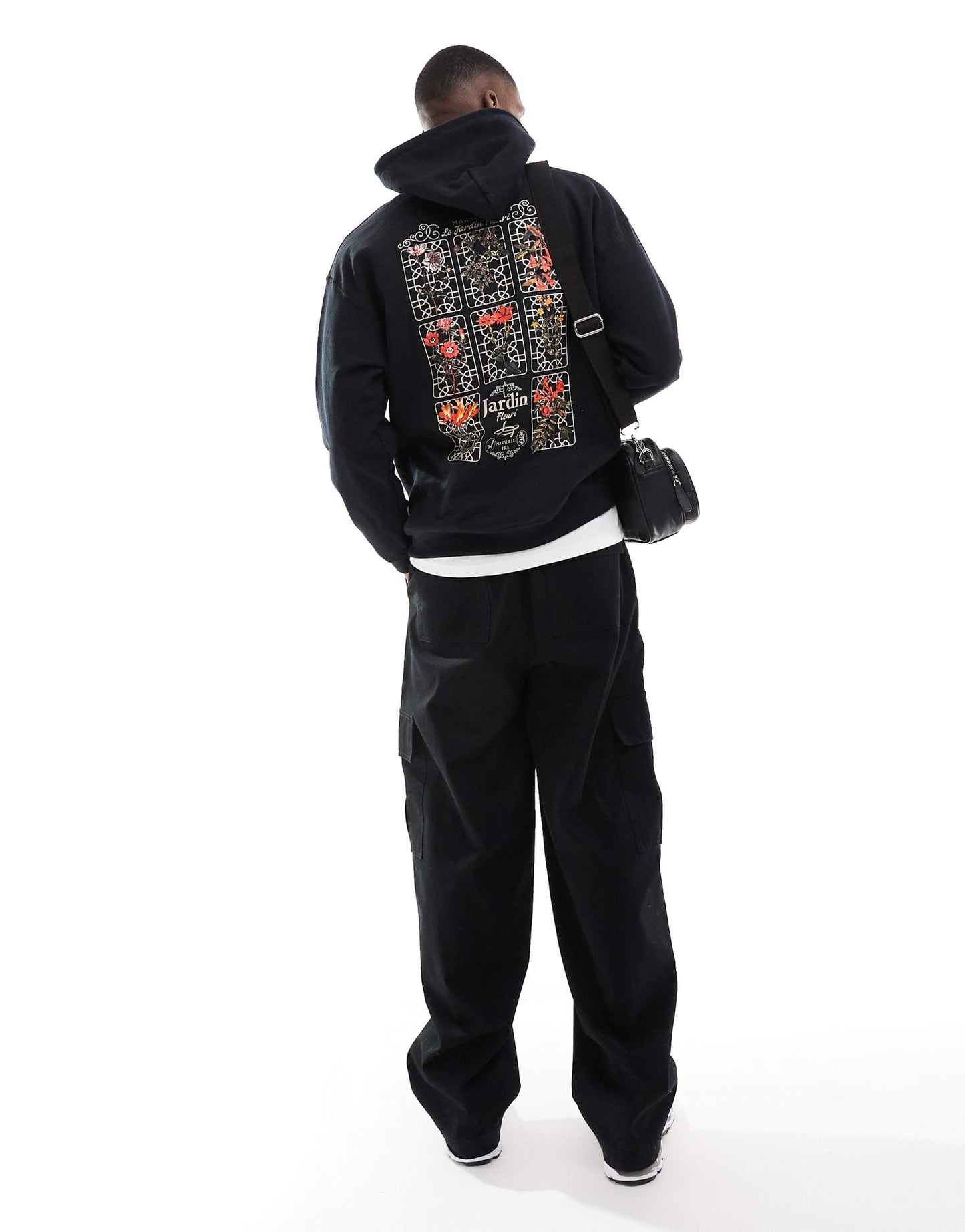 Oversized Hoodie With Flower Print