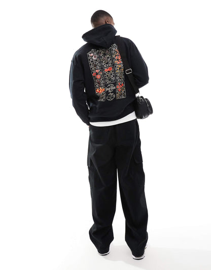 Oversized Hoodie With Flower Print