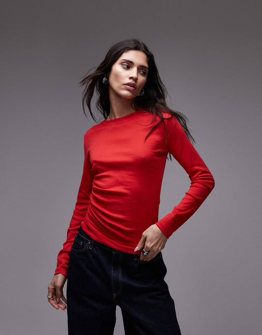 Hitched Side Long Sleeve Top
