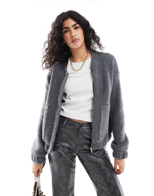 Boucles Fluffy Knitted Jacket