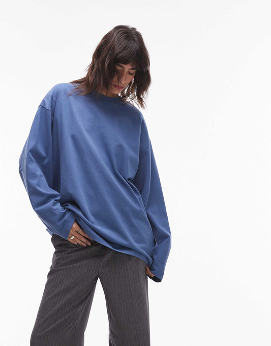 Premium Seam Detail Long Sleeve Skater Tee