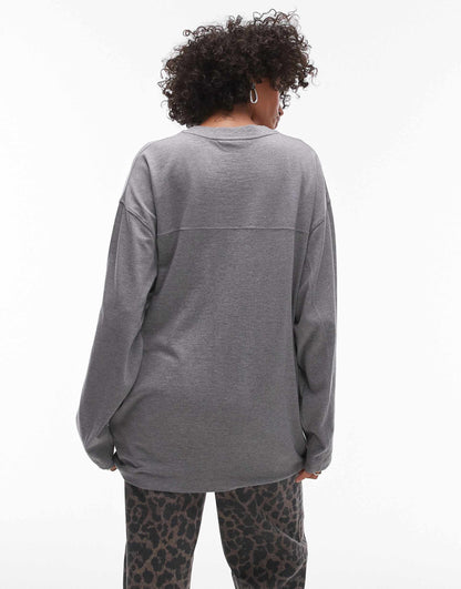 Premium Seam Detail Long Sleeve Skater Tee