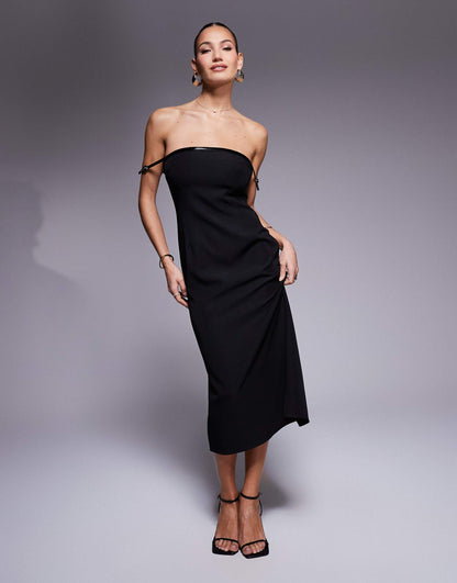Kaiia Exclusive Buckle Detail Bodycon Midi Dress