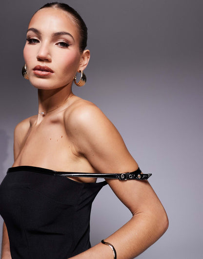 Kaiia Exclusive Buckle Detail Bodycon Midi Dress