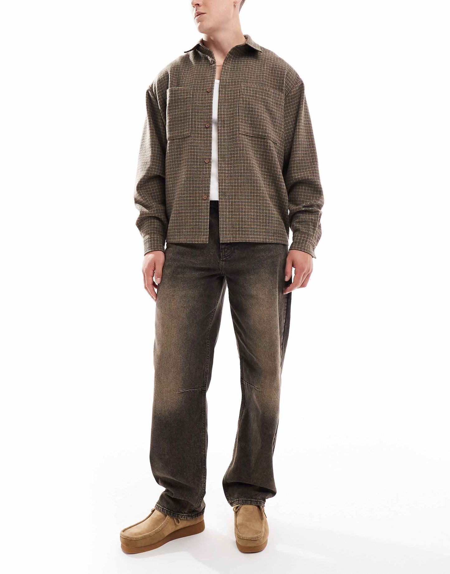 Baggy Jeans With Brown Wash