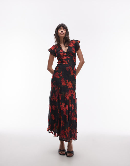 Occasion Lace Up Back Maxi Dress