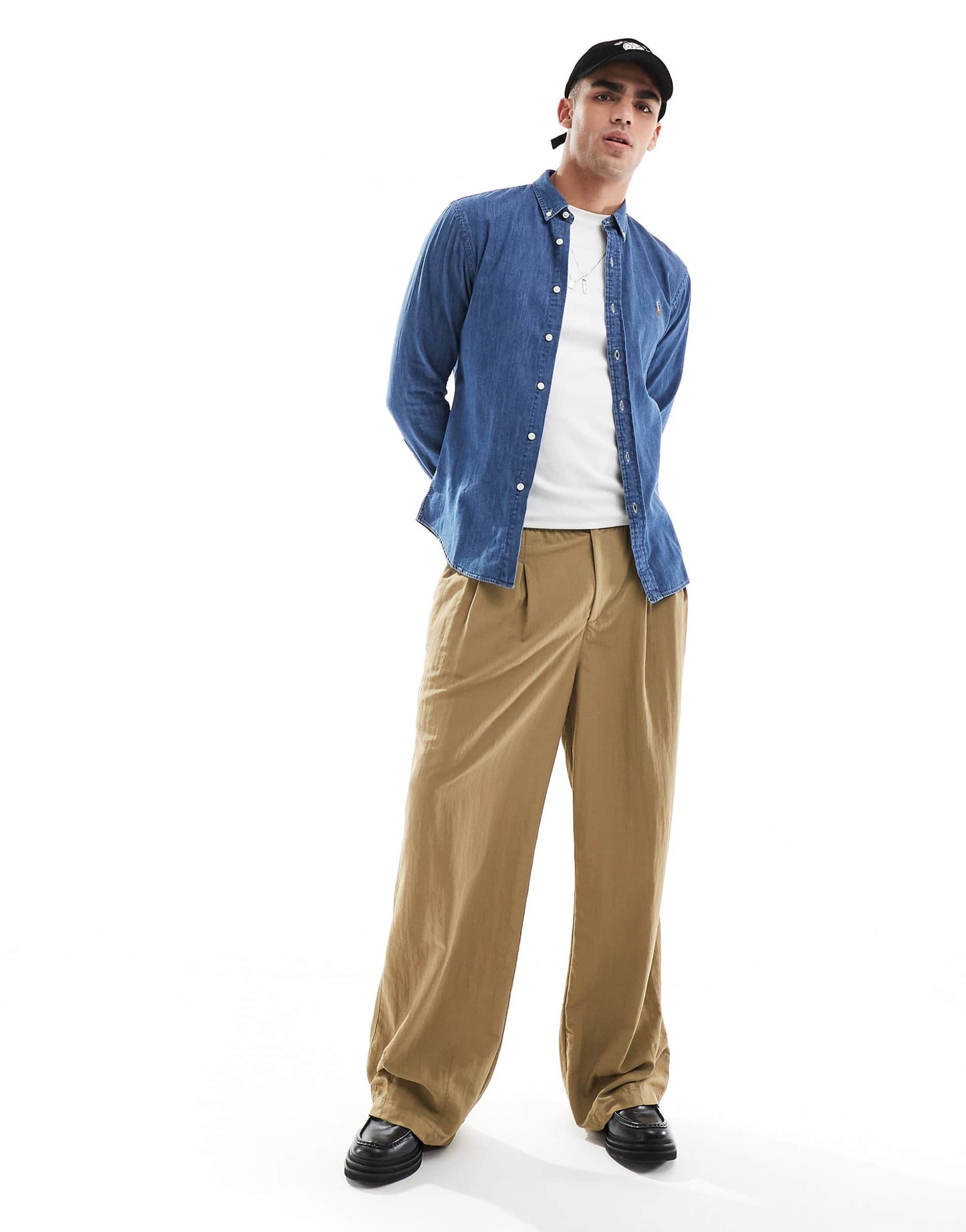 Icon Logo Slim Fit Denim Shirt