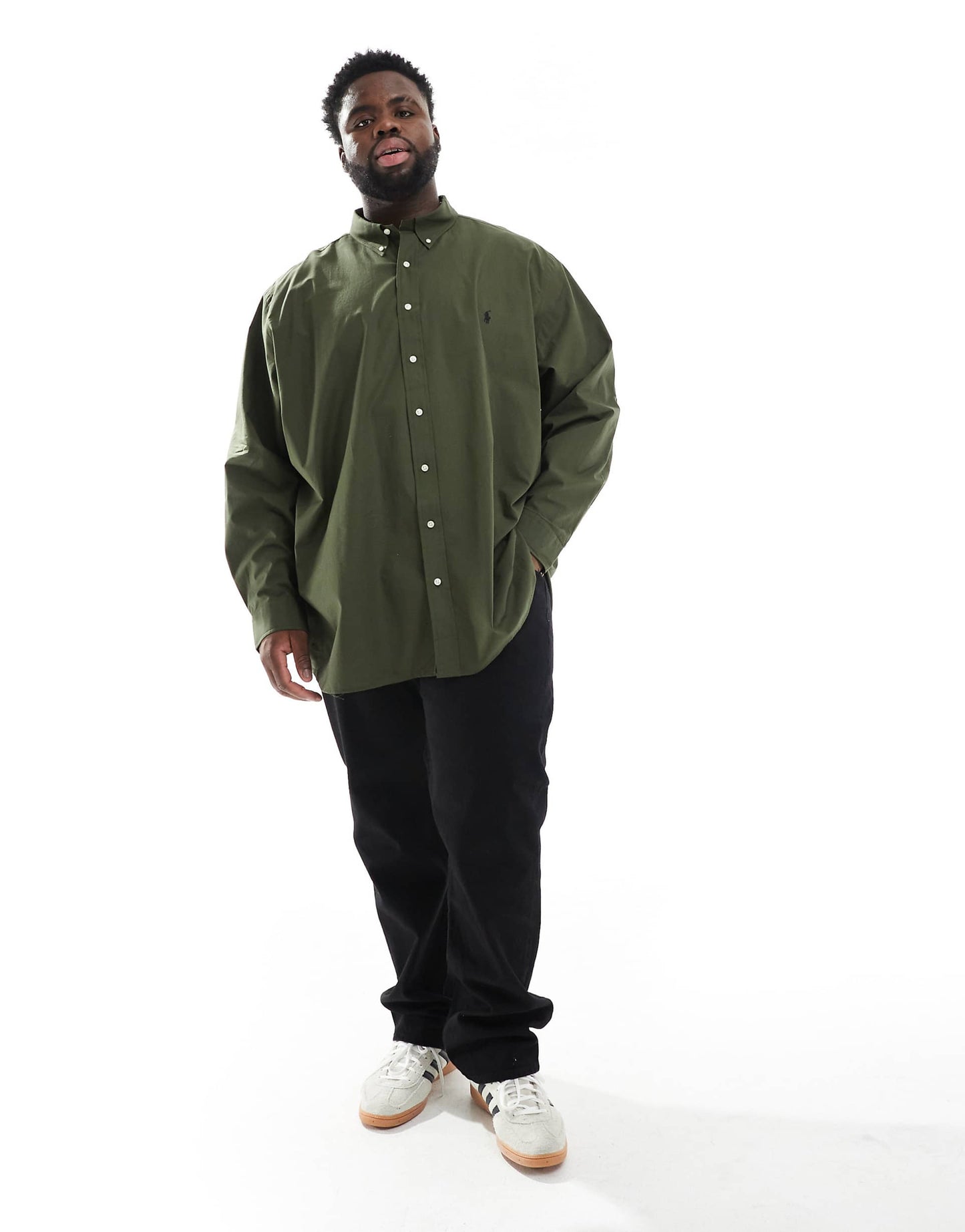 Big & Tall Icon Logo Stretch Poplin Shirt