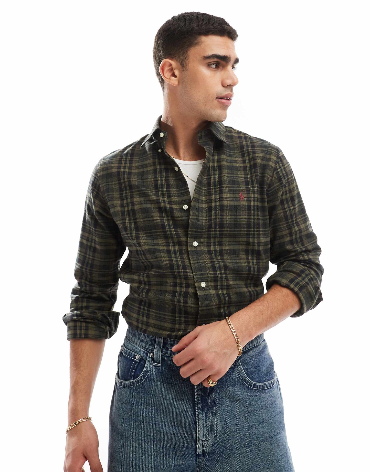 Icon Logo Check Performance Brushed Twill Shirt