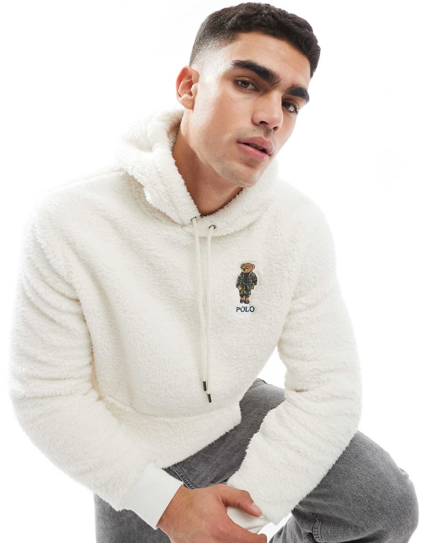 Bear Logo Borg Hoodie