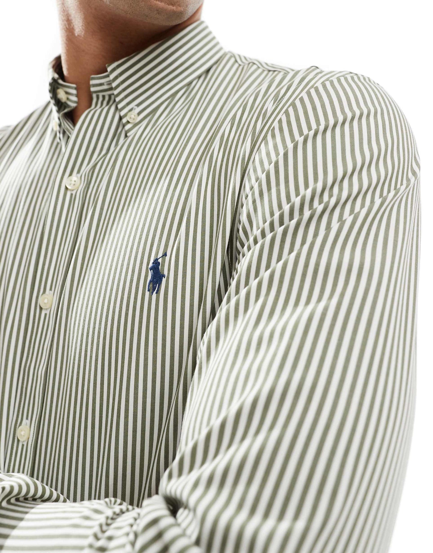 Icon Logo Slim Fit Stripe Stretch Poplin Shirt