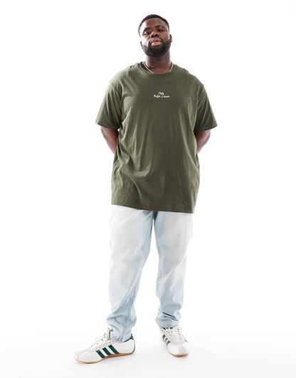 Big & Tall Central Script Logo T-Shirt Classic Oversized Fit