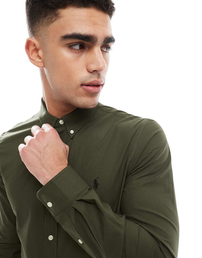 Icon Logo Slim Fit Stretch Poplin Shirt