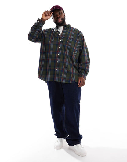 Big & Tall Icon Logo Check Madras Shirt