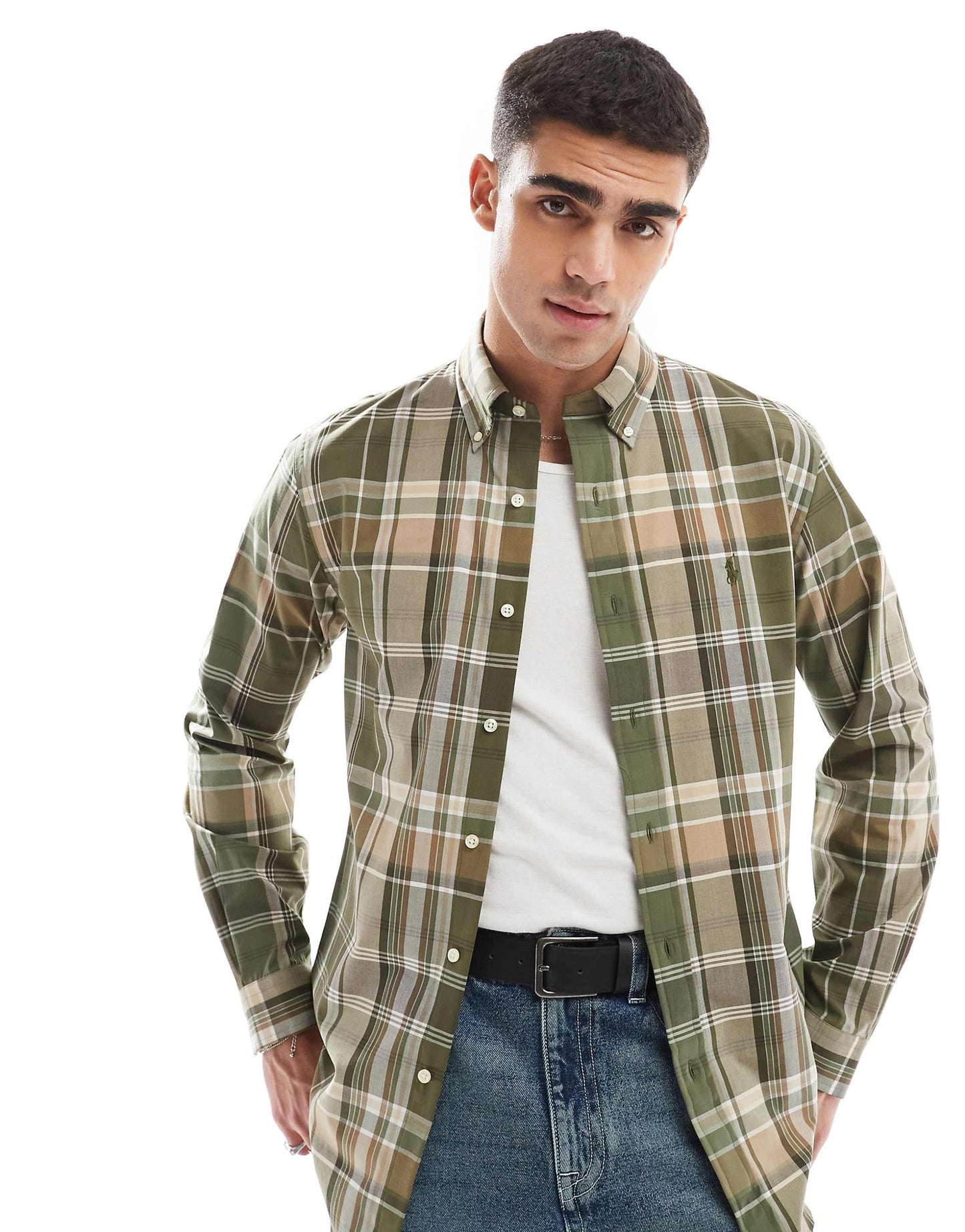 Icon Logo Check Stretch Poplin Shirt