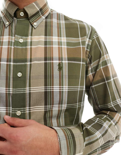 Icon Logo Check Stretch Poplin Shirt