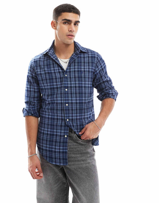 Icon Logo Check Performance Brushed Twill Shirt