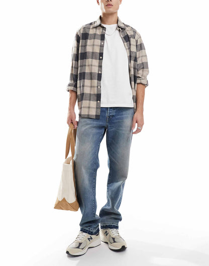 Heritage Straight Fit Raw Hem Jeans