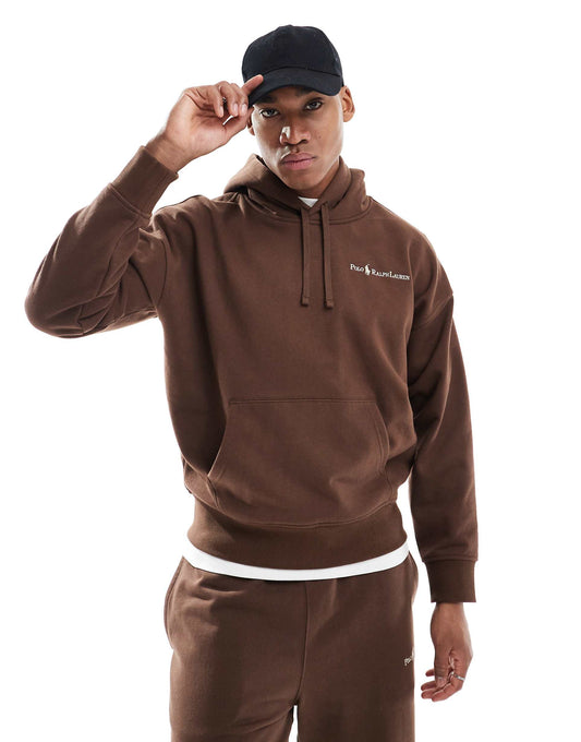 Script Player Logo Relaxed Oversized Heavyweight Fleece Hoodie