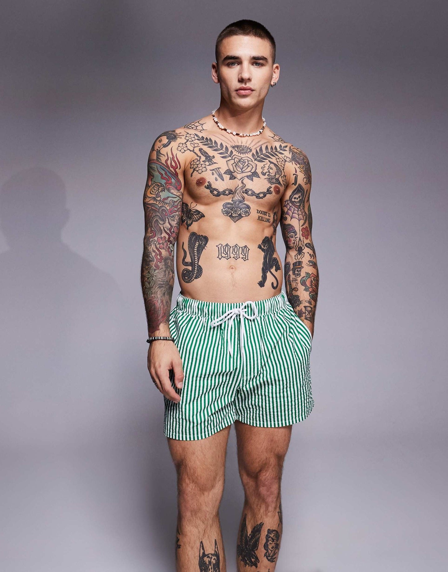 Seersucker Stripe Swim Shorts