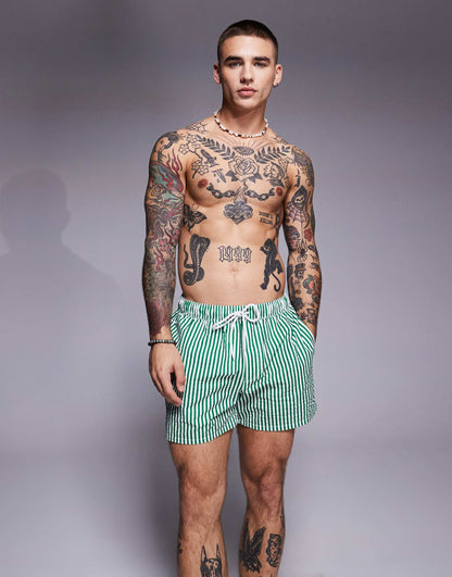 Seersucker Stripe Swim Shorts