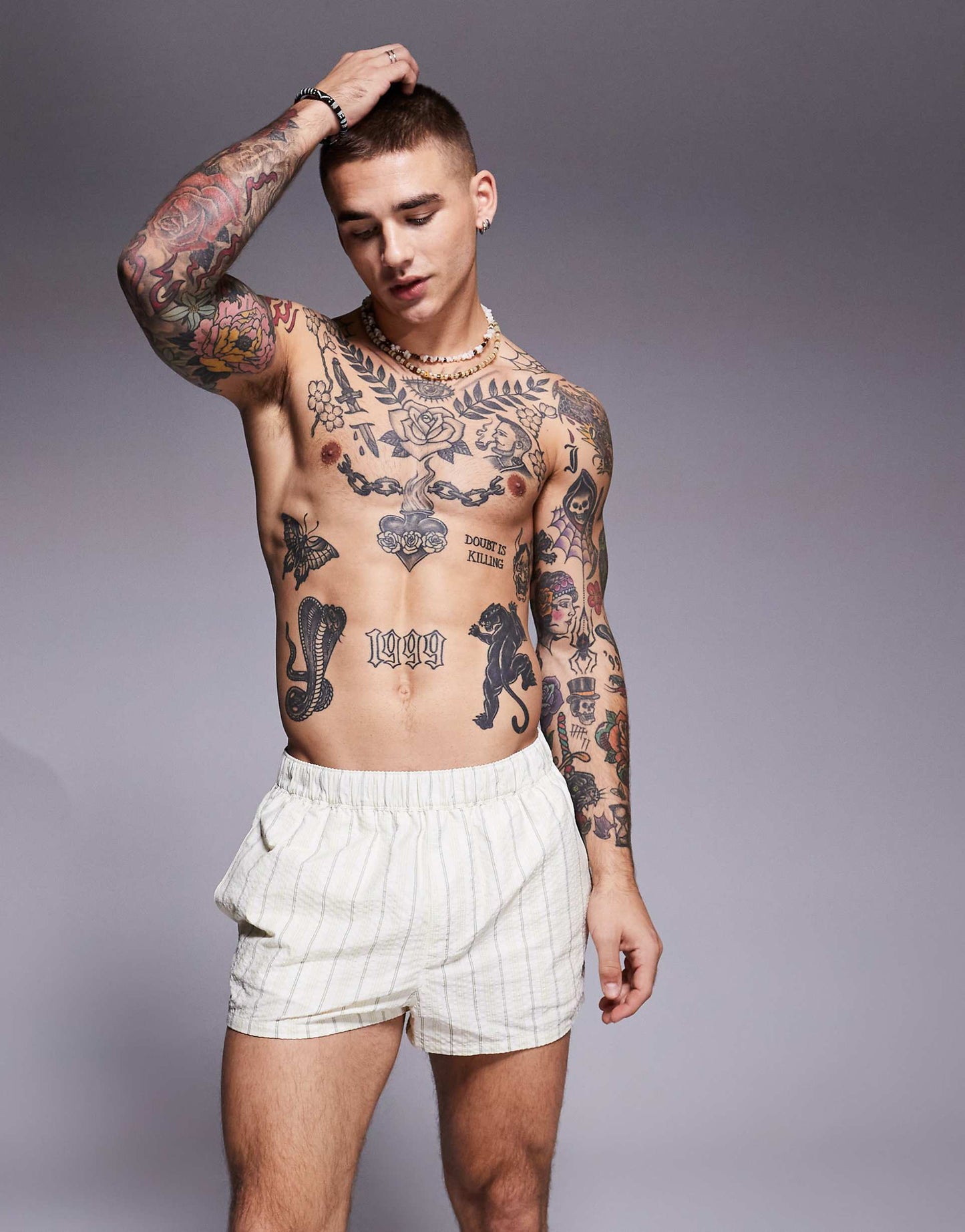 Seersucker Stripe Swim Shorts