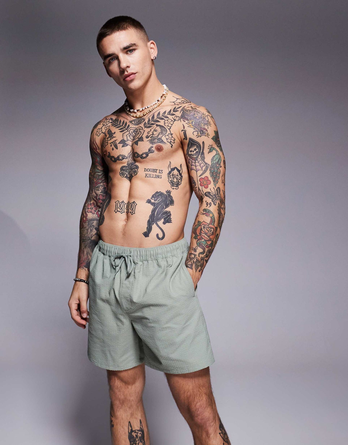 Seersucker Swim Shorts