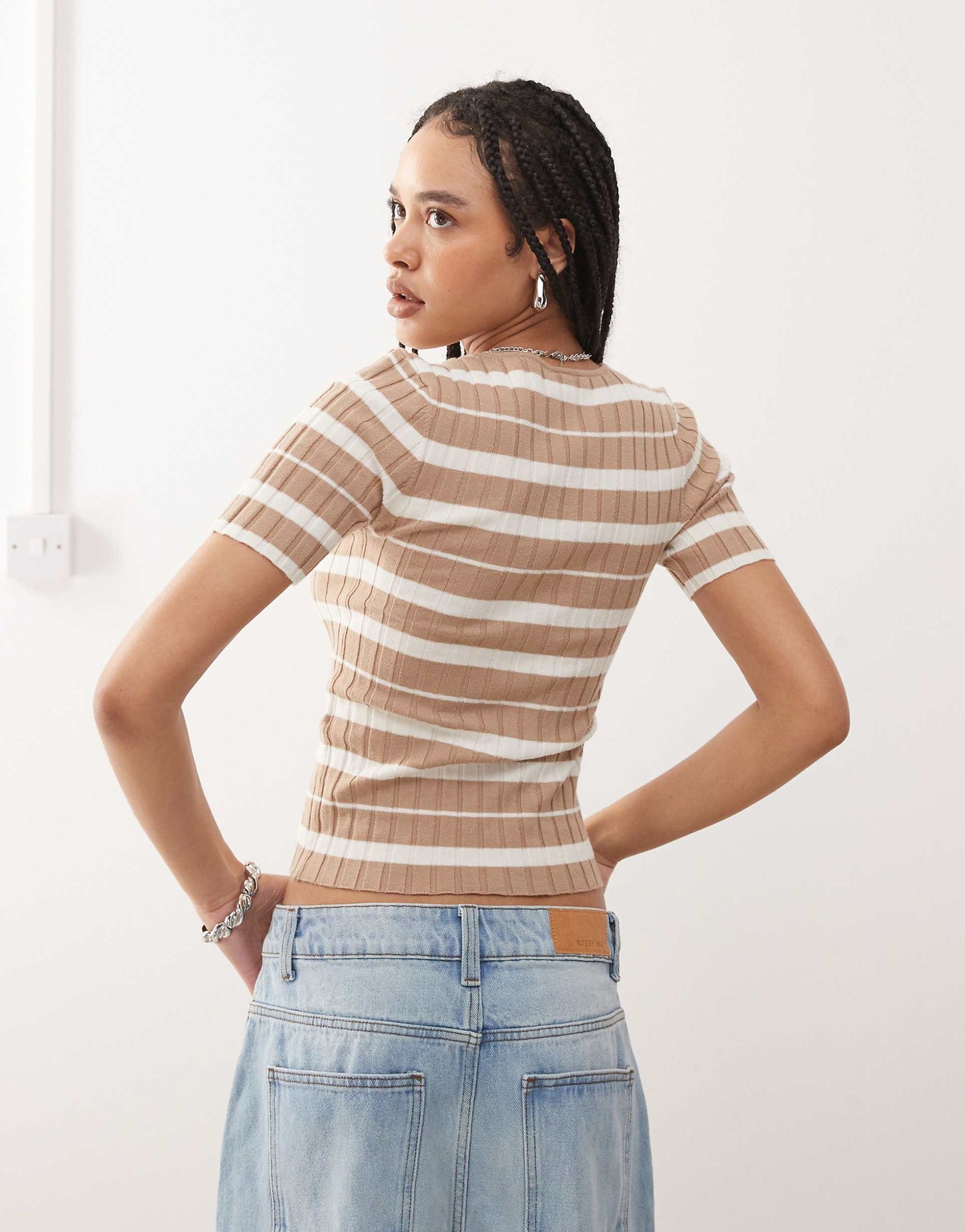 Short Sleeve Rib Knit Top