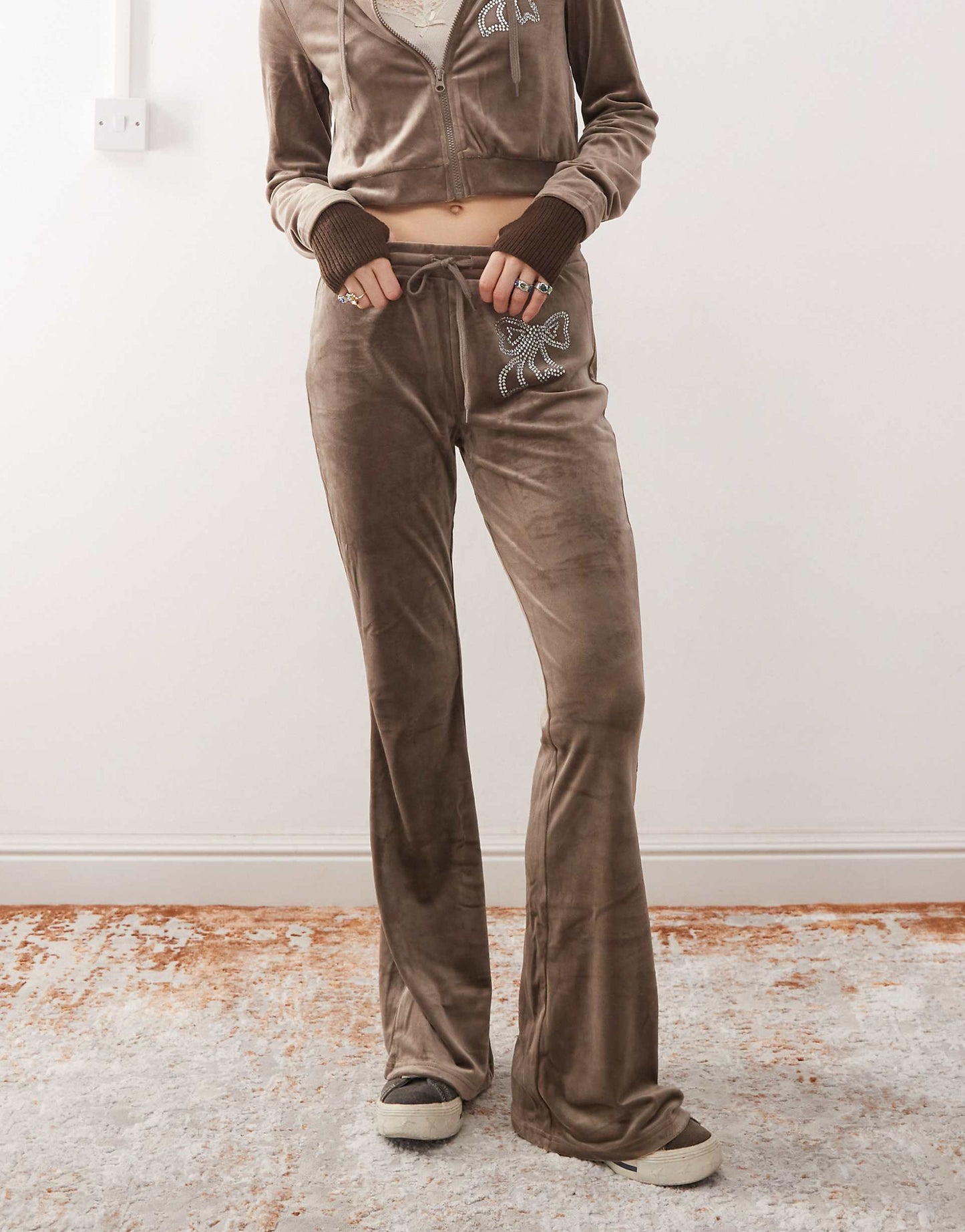 High Waisted Velour Trouser Co-Ord