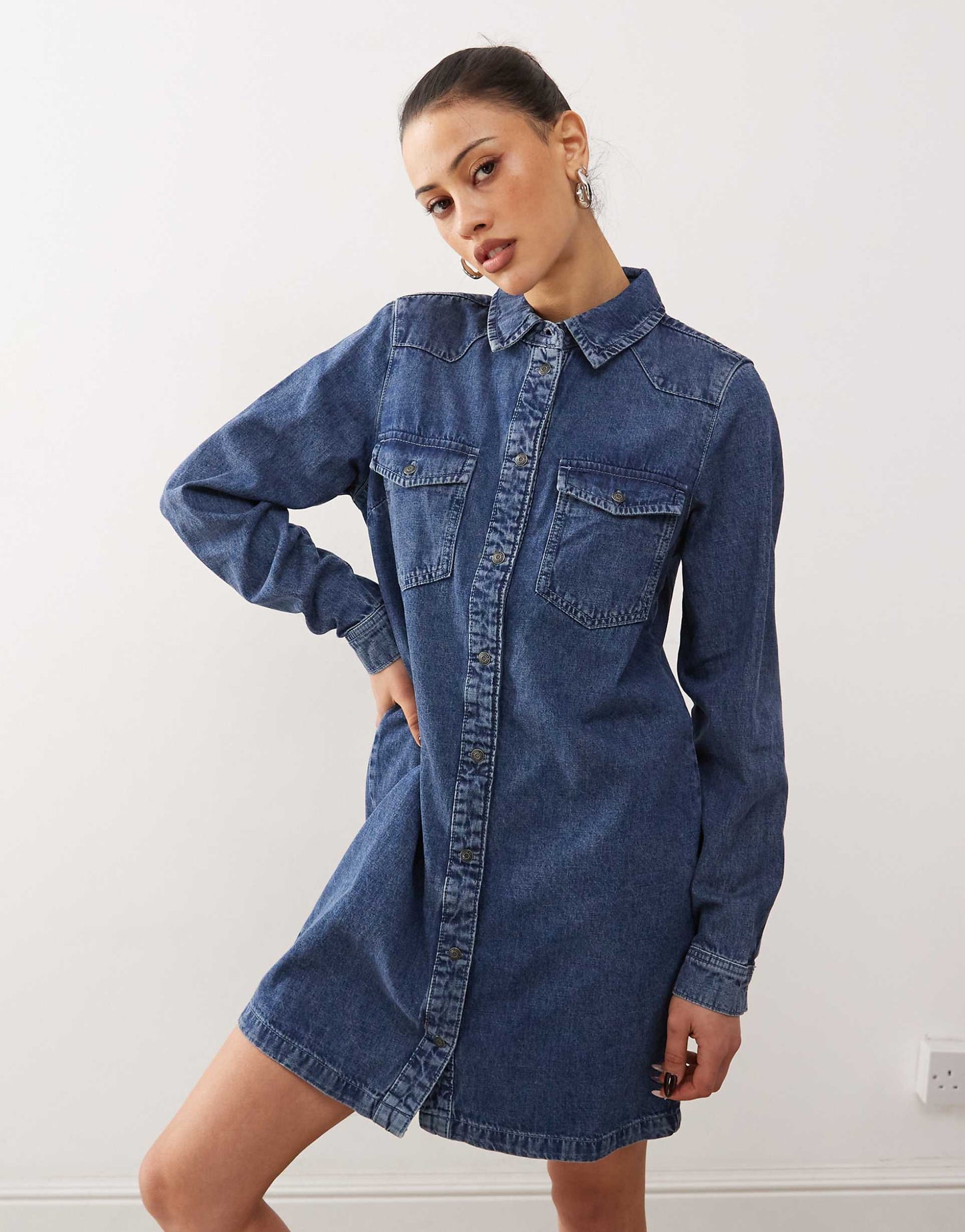 Long Sleeve Denim Dress